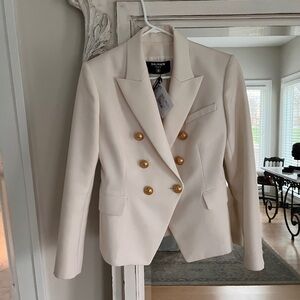 Balmain Double-Breasted Blazer with Gold Buttons